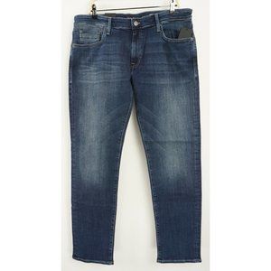 New 98$ Mavi Marcus Mens 36 x 32 Dark Blue Slim Straight Leg Stretch Denim Jeans